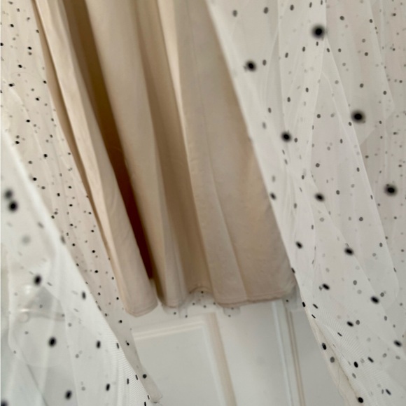 Adorable Cream and Black Polka Dot Tulle Ruffle Skirt - Picture 4 of 6